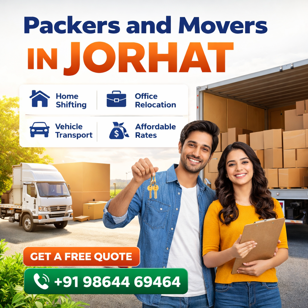 Packers and Movers in Jorhat offering home shifting, office relocation and vehicle transport services
